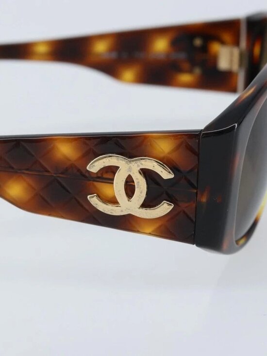 CHANEL COCO Mark Sunglasses plastic Brown 01450 91235 CC Auth BA11839 main image 8